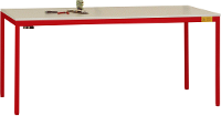 Manuflex LD1918.3003 ESD ESD werktafel UNIDESK met melamine schijf, onderstel robijnrood RAL 3003, bxdxh = 1600 x 800 x 720 730 mm Robijn rood