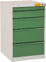 Manuflex LS1007.5007 ESD lade kast BASETEC stationair, gebruiksh. 700 Mm met 6 lades, in stralend blauw RAL 5007 ESD