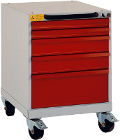 Manuflex LS1023.5007 ESD lade kast BASETEC mobiel, gebruiksh. 500 Mm met 5 lades, in stralend blauw RAL 5007 ESD