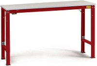 Manuflex LU7003.3003 ESD ESD werktafel universele speciale reden tafel met rubber schijf, bxdxh = 1000 x 600 x 722 1022 mm Robijn rood