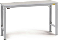 Manuflex LU7063.9006 ESD ESD werktafel universele speciale reden tafel met rubber schijf, bxdxh = 1500 x 1000 x 722 1022 mm Aluminium zilver