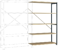 Manuflex RP1127.7016 Magazijnstelling uitbreidingsmodule (b x h x d) 960 x 2250 x 300 mm Hout