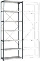 Manuflex RP1617.7016 Magazijnstelling basismodule (b x h x d) 1030 x 3000 x 300 mm Staalbodem