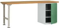 Manuflex WC5125.6011 Werkbank systeem COMBI model 8 met massieve boek schijf, bxdxh = 2000 x 700 x 840 mm