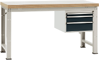 Manuflex WP5417.7016 Compleet werkbank reden PROFI standaard met kunststof plaat, bxdxh = 1500 x 700 x 840 mm