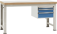 Manuflex WP5414.0002 Compleet werkbank reden PROFI standaard met multiplex plaat, bxdxh = 1500 x 700 x 840 mm