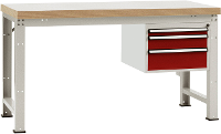 Manuflex WP5417.3003 Compleet werkbank reden PROFI standaard met kunststof plaat, bxdxh = 1500 x 700 x 840 mm