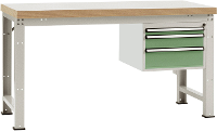 Manuflex WP5417.6011 Compleet werkbank reden PROFI standaard met kunststof plaat, bxdxh = 1500 x 700 x 840 mm