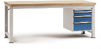 Manuflex WP5422.3003 Compleet werkbank reden PROFI standaard met Beuken massief plaat, bxdxh = 1500 x 700 x 840 mm