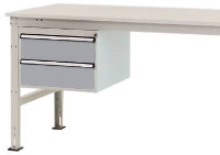 Manuflex ZB4513.9006 Behuizing onderbouw stationair, gebruiksh. 300 Mm met 2 lades. Voor tafel diepte 1000 mm