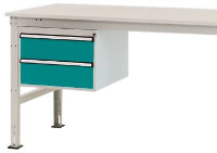 Manuflex ZB4514.5021 Behuizing onderbouw stationair, gebruiksh. 300 Mm met 2 lades. Voor tafel diepte 1200 mm