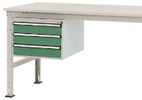 Manuflex ZB4612.6011 Behuizing onderbouw stationair, gebruiksh. 300 Mm met 3 lades. Voor tafel diepte 800 mm