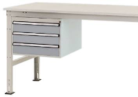 Manuflex ZB4612.9006 Behuizing onderbouw stationair, gebruiksh. 300 Mm met 3 lades. Voor tafel diepte 800 mm