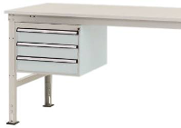 Manuflex ZB4613.7035 Behuizing onderbouw stationair, gebruiksh. 300 Mm met 3 lades. Voor tafel diepte 1000 mm