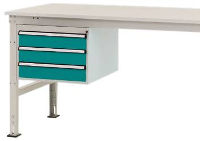 Manuflex ZB4613.5021 Behuizing onderbouw stationair, gebruiksh. 300 Mm met 3 lades. Voor tafel diepte 1000 mm