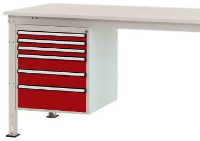 Manuflex ZB4912.3003 Behuizing onderbouw stationair, gebruiksh. 500 Mm met 6 lades. Voor tafel diepte 800 mm