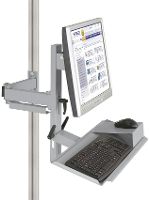 Manuflex ZB8287.9006 Ergonomie monitor dragers voor CANTOLAB en aluminium met toetsenbord  en muis oppervlak, VESA adapter 75 mm