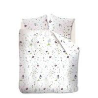 Marjolein Bastin dekbedovertrek Forget me Not   wit   200x200/220 cm   Leen Bakker