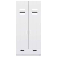 Pure XL by WOOOD kledingkast Locker   wit   215x95x60 cm   Leen Bakker