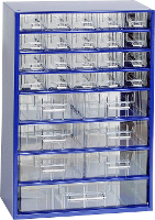 MARS Svratka Werkplaatsmagazijnkast (b x h x d) 306 x 460 x 155 mm Aantal vakken: 27 Vaste onderverdeling Inhoud 1 stuk(s)