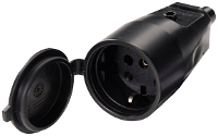 Martin Kaiser 552/sw Koppeling met randaarde PVC 250 V Zwart IP44