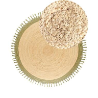 MARTS   Vloerkleed   Beige/Groen   200 cm   Jute