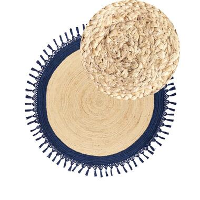 MARTS   Vloerkleed   Donkerblauw   140 cm   Jute