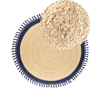 MARTS   Vloerkleed   Donkerblauw   200 cm   Jute