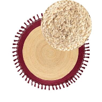 MARTS   Vloerkleed   Donkerrood   140 cm   Jute