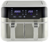 MasterPRO Airfryer 9 l 2400 W Anti aanbaklaag, CoolTouch behuizing, Timerfunctie, Oververhittingsbeveiliging, Met display Wit/RVS