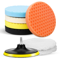 MATCC 8 Stuks 6 Inch Auto Polijstpad Kit M14 Polijstpads met Wollen Motorkap Pads voor Auto Polijstmachine en Huishoudel