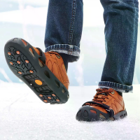 MATTC Crampons voor ijs en sneeuw met microspikes en 12 stalen spikes voor wandelen, klimmen en lopen voor mannen en vro