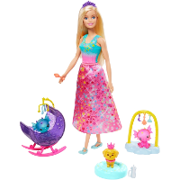 Mattel Dreamtopia Drakenkinderdagverblijf speelset pop