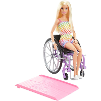Mattel Fashionistas   Barbie met een paarse rolstoel #194 pop