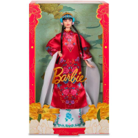 Mattel Signature Lunar Nieuwjaar Pop in rood bloemig gewaad pop voor verzamelaars