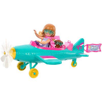 Mattel Speelset met pop en vliegtuig pop 2 persoons vliegtuig met draaiende propeller