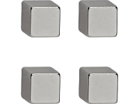 Maul Neodymium magneet MAUL (b x h x d) 10 x 10 x 10 mm Dobbelsteen Zilver 4 stuk(s) 6169296
