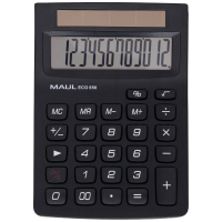 Maul ECO 650 Zakrekenmachine Zwart Aantal displayposities: 12 werkt op zonne energie (b x h x d) 104 x 146 x 33 mm