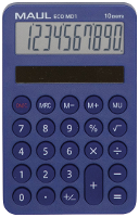 Maul ECO MD 1 Zakrekenmachine Lichtblauw Aantal displayposities: 10 werkt op zonne energie (b x h x d) 76 x 120 x 13 mm