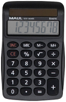 Maul ECO MJ 455 Bureaurekenmachine Zwart Aantal displayposities: 8 werkt op zonne energie (b x h x d) 71 x 112 x 20 mm