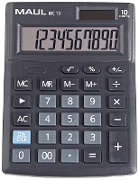 Maul MC 10 Bureaurekenmachine Zwart Aantal displayposities: 10 werkt op batterijen, werkt op zonne energie (b x h x d) 137 x 31 x 103 mm
