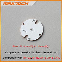 Maxtoch Copper Mcpcb Cree Xpg Xpg 2 Xpe Xpe 2 Xpl 32mm X 1.6Mm Direct Thermal Path