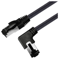Maxtrack TI52 1,5L RJ45 Netwerkkabel, patchkabel CAT 8.1 S/FTP 1.50 M Zwart 90° haaks naar links, Afgeschermd (enkel) 1 stuk(s)
