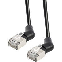 Maxtrack TI53 2L RJ45 Netwerkkabel, patchkabel 10 Gbit/s, CAT 6A U/FTP 2 m Zwart Connectoren 360° draaibaar 1 stuk(s)