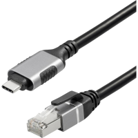 Maxtrack USB C / RJ45 Netwerk Adapterkabel CAT 6 [1x USB C stekker   1x RJ45 stekker] 2.00 M Zwart