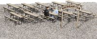 MBZ 80268 H0 meubilair voor een Biergarten Bouwpakket, Ongeverfd