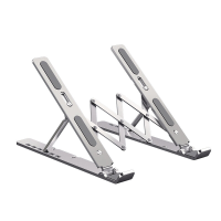 LS501 Laptop/Telefoonhouder Vrij Aangepast 6 Niveaus Hol Ontwerp met Antislip Siliconen Pad Structuur Aluminiumlegering