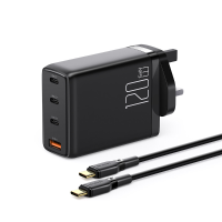 MCDODO 4 poorts 120W GaN oplader 100W USB C & 22.5W USB A UK stekkeradapter met 1 m lange USB C kabel voor MacBook Pro v