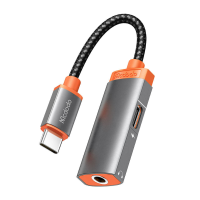Mcdodo Aluminiumlegering 2 in 1 USB C naar USB C + DC3.5Mm Hoofdtelefoon AUX Audio Oplaadconnector Adapter voor Samsung