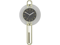 Mebus 14813 Wandklok Kwarts 26 cm x 54.5 Cm Goud, Zwart, Zilver